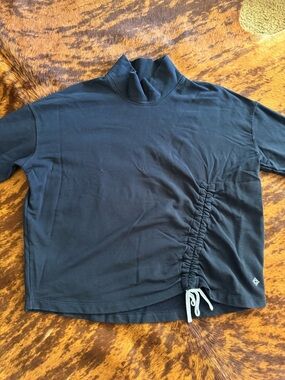 Women’s Black Drawstring Mock Neck Sweatshirt